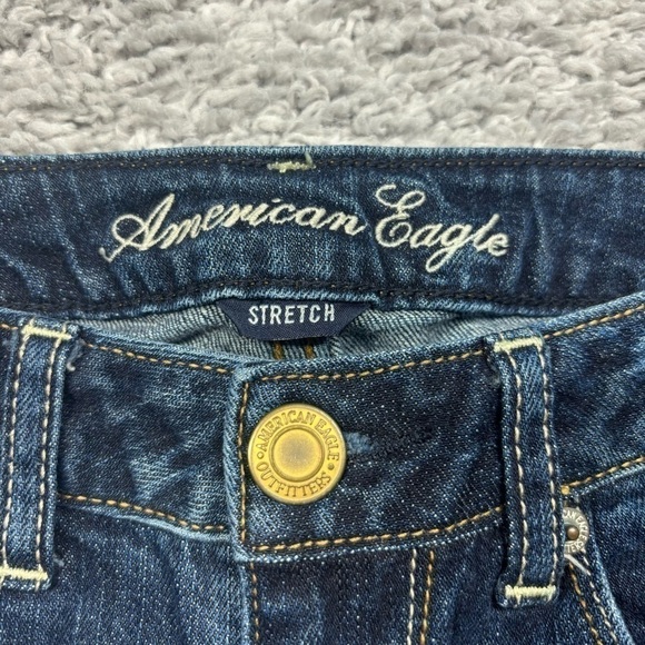 American Eagle Jeans Womens 2 Short Skinny Stretch Low Rise Dark Wash Vintage - Picture 2 of 5